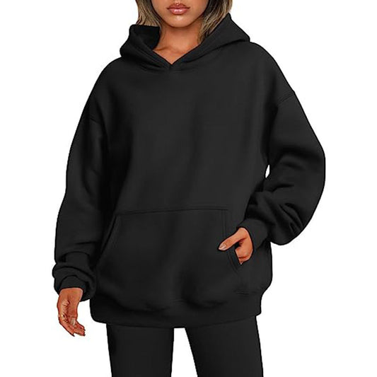 Trendy Solid Color Hoodie – Women’s Streetwear Style