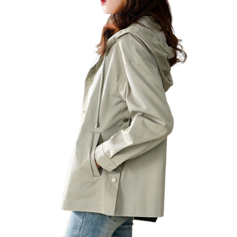 Casual Women’s Hooded Jacket – Modern Short Windbreaker