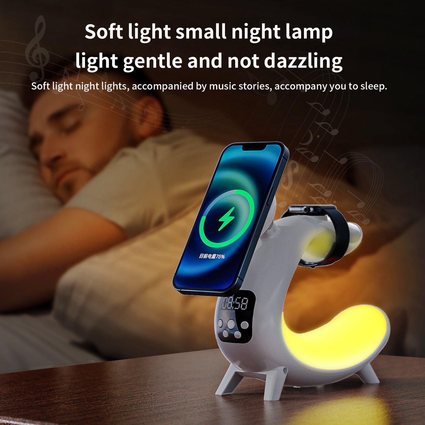 ChargeGlow™ Wireless Bedside Lamp