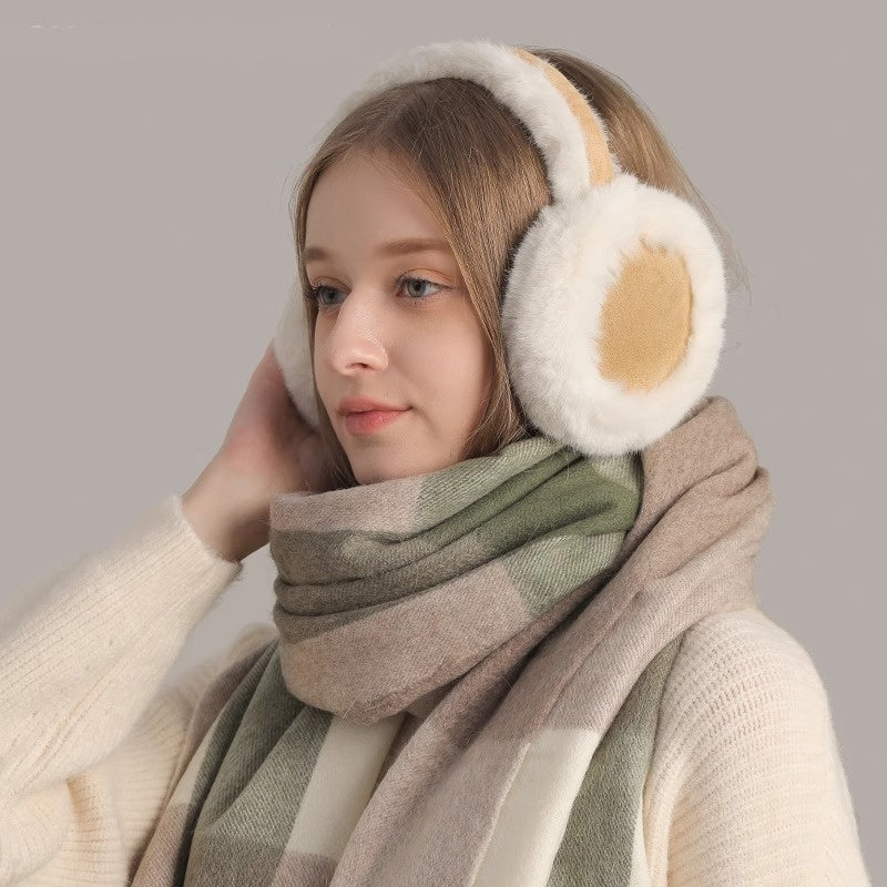 Soft Plush Earmuff Scarf Gloves Set – Cozy Winter Accessory