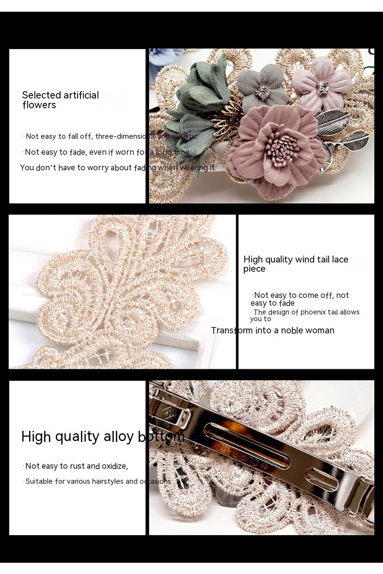 Pearl & Flower Hair Barrette – Handmade Hair Accessory