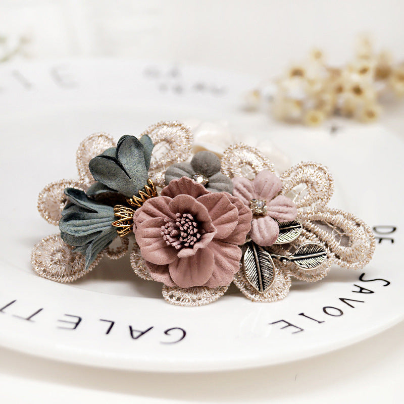 Pearl & Flower Hair Barrette – Handmade Hair Accessory