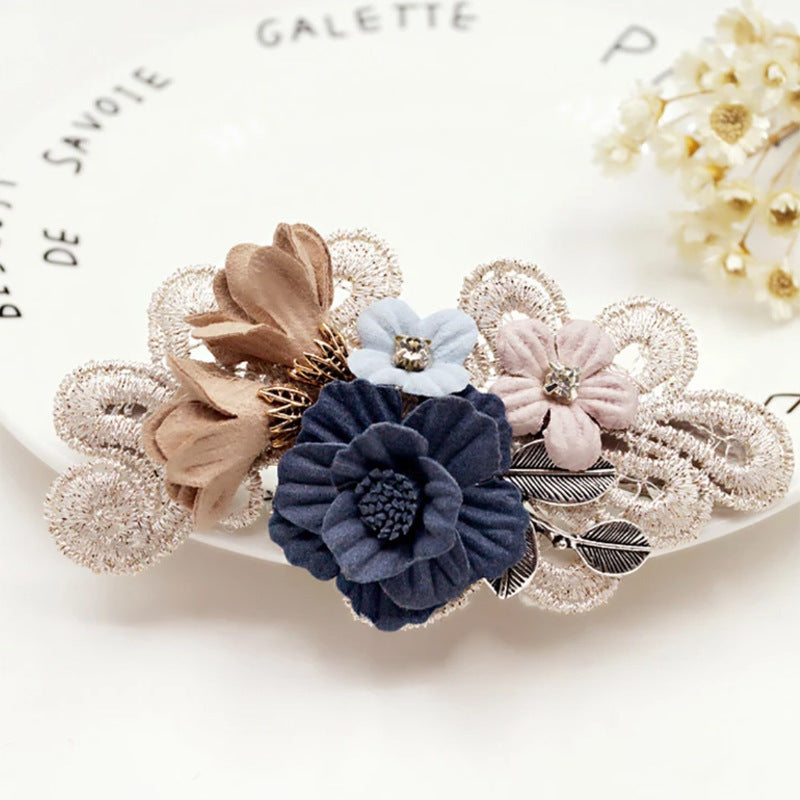 Pearl & Flower Hair Barrette – Handmade Hair Accessory