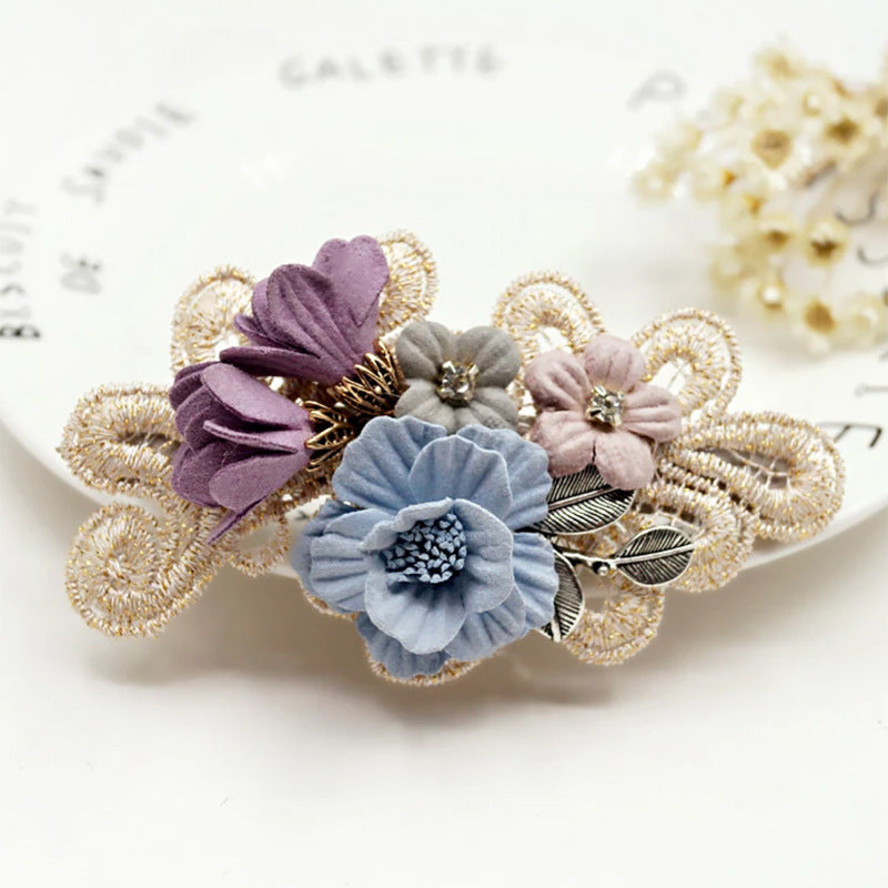 Pearl & Flower Hair Barrette – Handmade Hair Accessory
