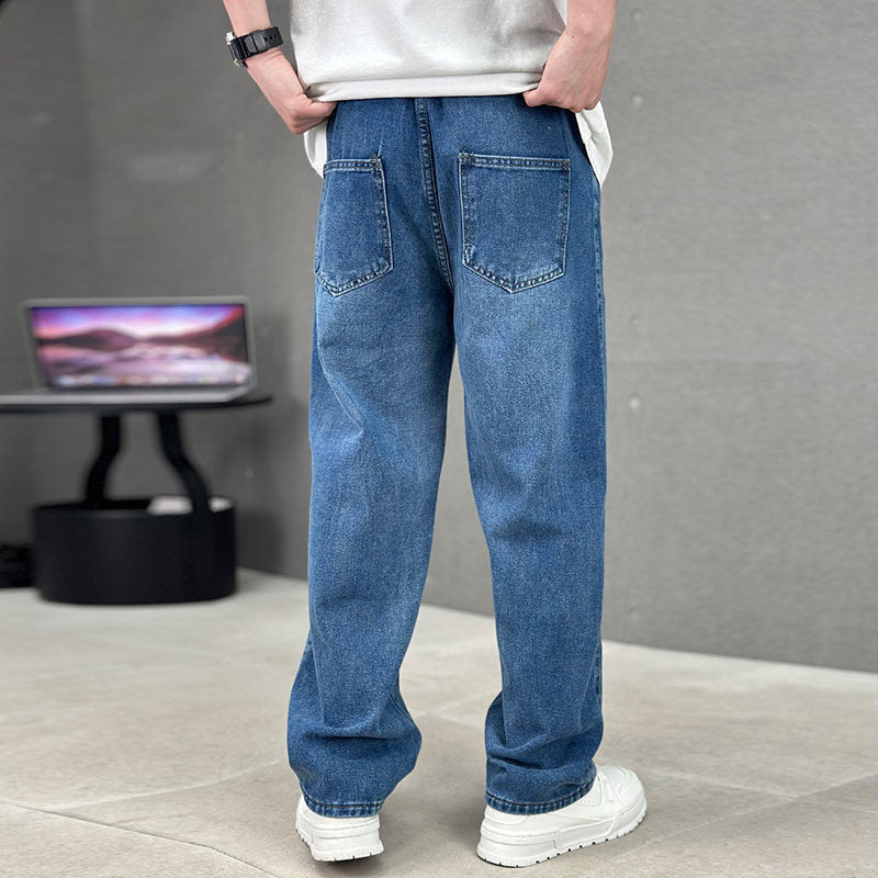 Trendy Wide-Leg Jeans – Men’s Casual Streetwear Denim Pants
