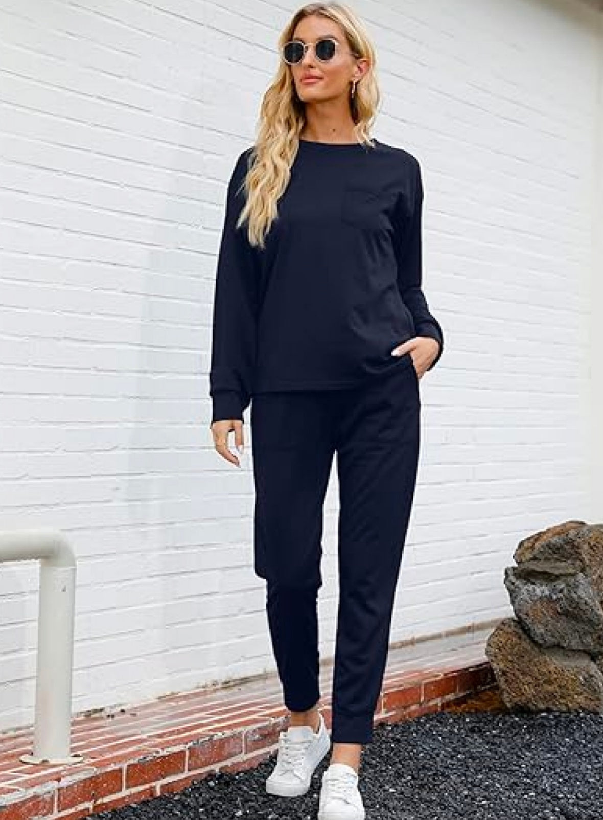 Women’s Casual 2-Piece Sportswear Set – Long Sleeve Top & Jogger Pants