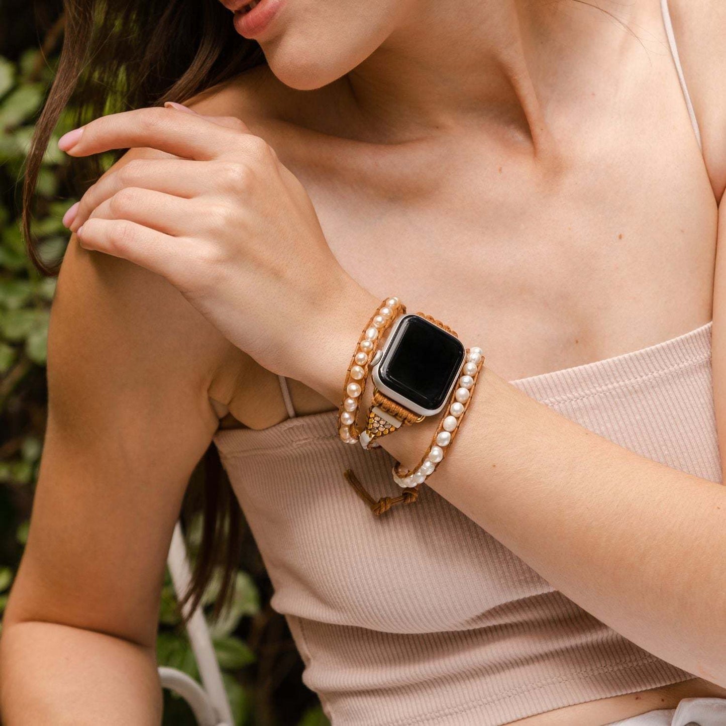 Luxury Pearl Beaded Watch Band – Handmade for Men & Women