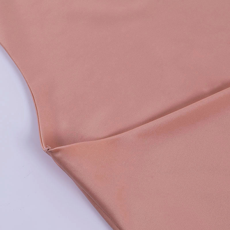 Elegant Satin V-Neck Backless Mini Party Dress – Summer Sleeveless Dress