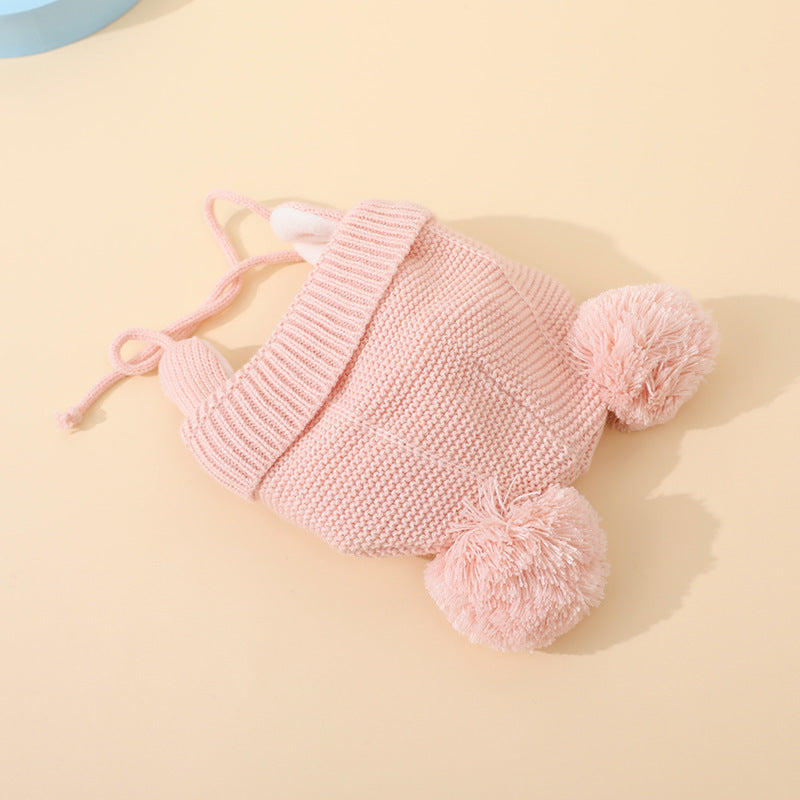 Cute Winter Children’s Hat & Gloves Two-Piece Suit
