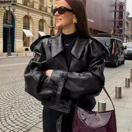 Fashion Faux Leather Outerwear – Stylish & Animal-Friendly