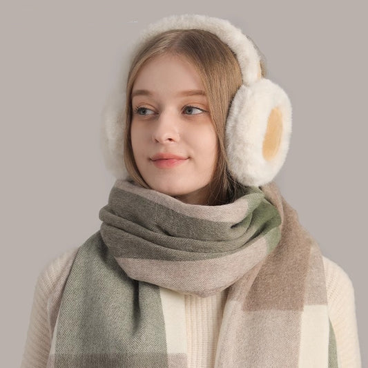 Soft Plush Earmuff Scarf Gloves Set – Cozy Winter Accessory
