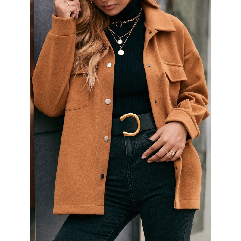 Women’s Casual Lapel Shirt – Single-Breasted Design