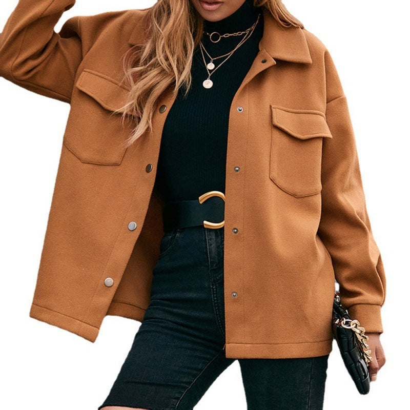 Women’s Casual Lapel Shirt – Single-Breasted Design