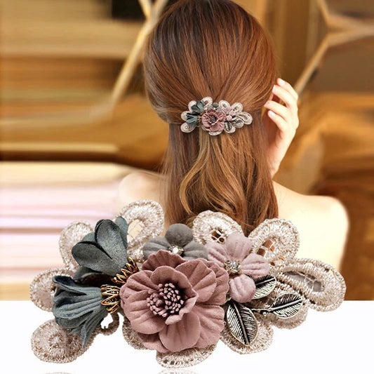 Pearl & Flower Hair Barrette – Handmade Hair Accessory