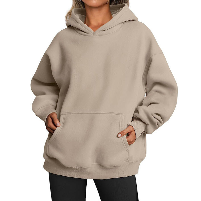 Trendy Solid Color Hoodie – Women’s Streetwear Style