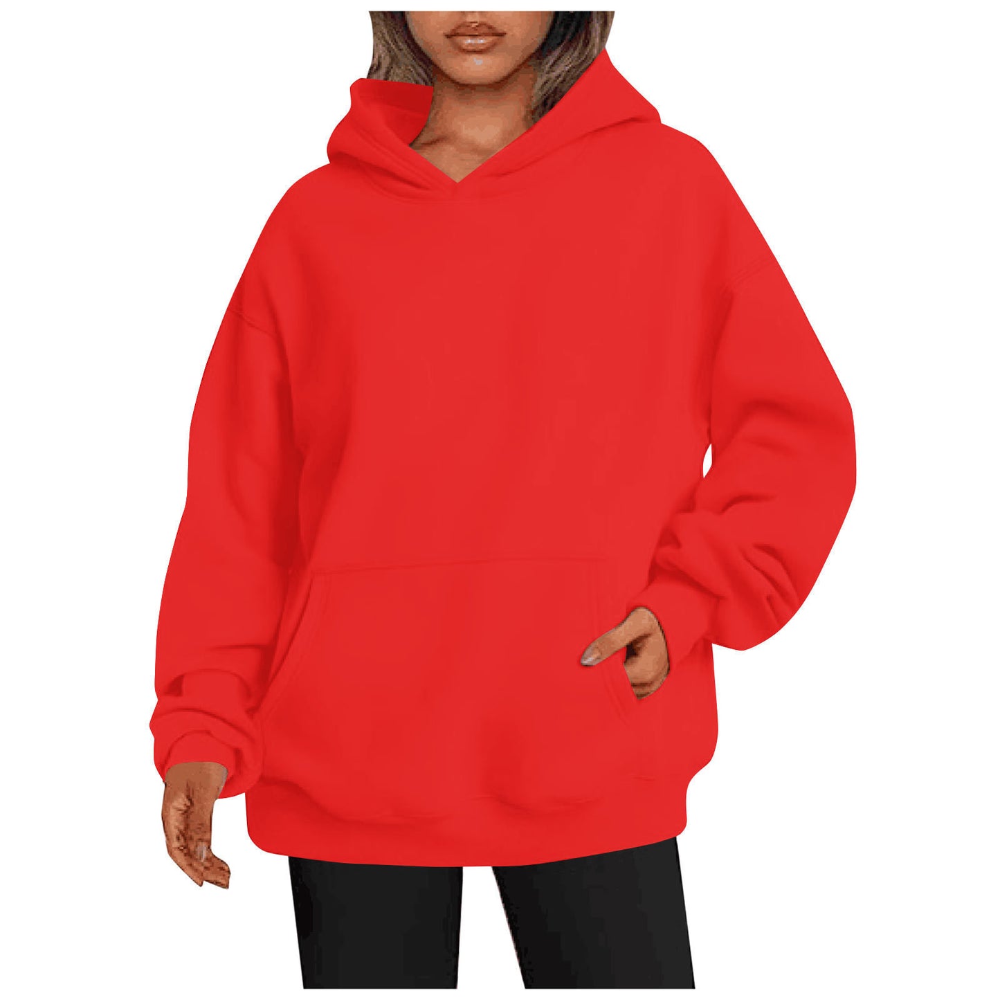 Trendy Solid Color Hoodie – Women’s Streetwear Style