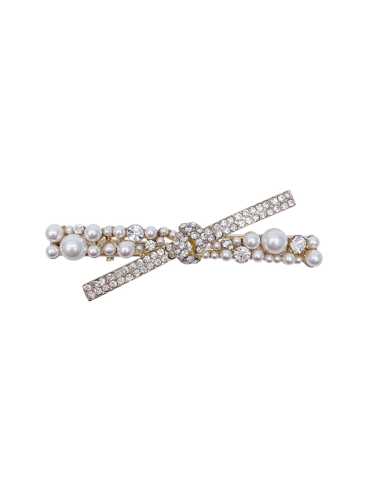 Female Hairpin – Heart-Shaped Pearl & Diamond Accent