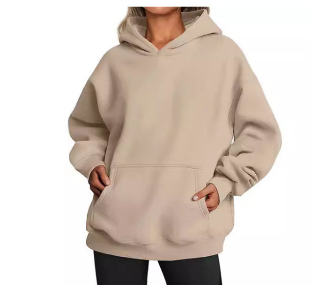 Trendy Solid Color Hoodie – Women’s Streetwear Style