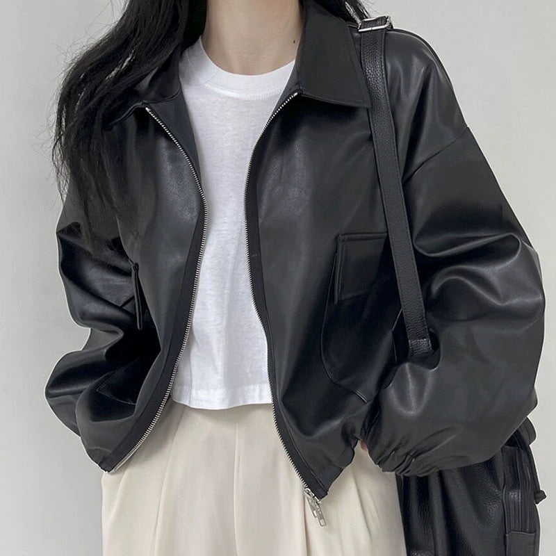 Chic Long Sleeve Cropped Coat for Women