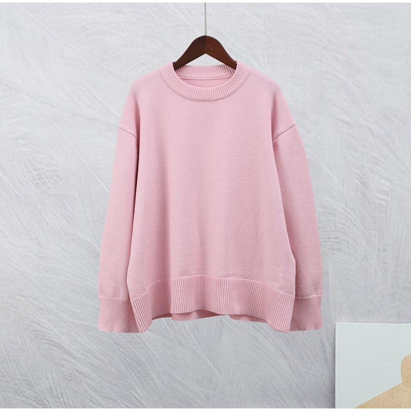 Women’s Loose Winter Knit Top – Long Sleeve Pullover