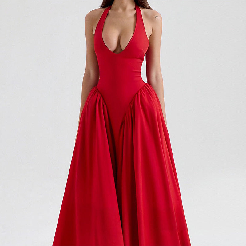 Women’s Elegant White V-Neck Party Dress – Sexy Mini Sleeveless Dress