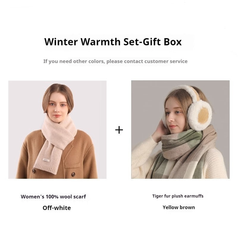 Soft Plush Earmuff Scarf Gloves Set – Cozy Winter Accessory
