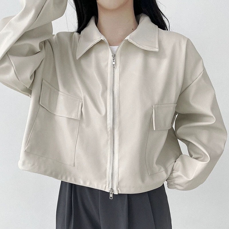 Chic Long Sleeve Cropped Coat for Women