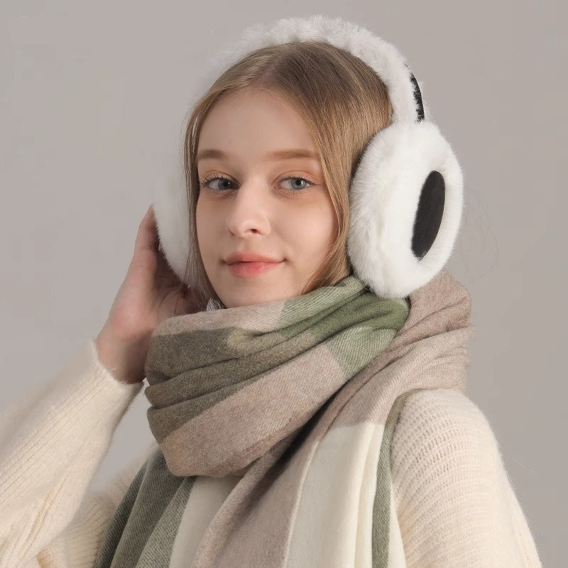 Soft Plush Earmuff Scarf Gloves Set – Cozy Winter Accessory